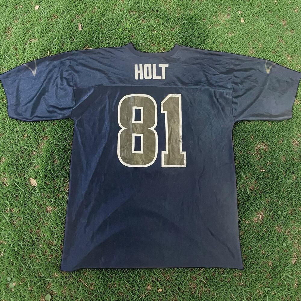 Vintage St Louis Rams Torry Holt 81 Reebok NFL Jersey Blue Gold Mens XL 2000s